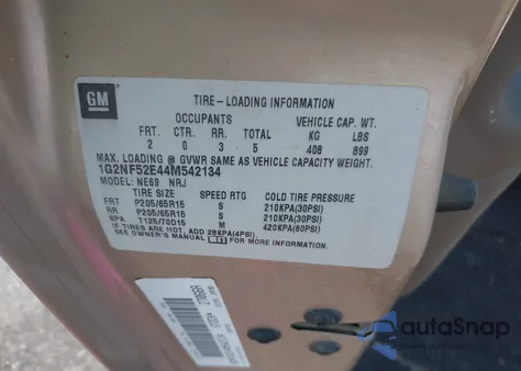 2004 Pontiac Grand Am Se1 from USA, damaged, VIN 1G2NF52E44M542134